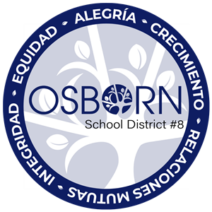 Osborn Seal with Values in Spanish (Integridad, Equidad, Alegria, Crecimiento, Relaciones Mutuas)